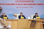 PM Pham Minh Chinh (centre) chairs the conference on the establishment of the International Financial Centre (IFC) in Vietnam on November 1. (Photo: VNA)