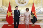 Vietnamese President Luong Cuong meets with Speaker of the National Assembly of Angola Carolina Cerqueira in Luanda on August 7. (Photo: VNA)