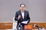 National Assembly (NA) Chairman Tran Thanh Man speaks at the working session with Hai Phong authorities. (Photo: VNA)