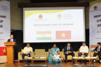 Vietnamese Ambassador to India Nguyen Thanh Hai speaks at the event. (Photo: VNA)