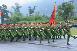 Units of the People's Public Security Force are training for the parade to celebrate the 80 anniversary of the country's National Day on September 2. (Photo: VNA)