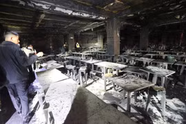 The scence of the fire. (Photo: Xinhua/VNA)