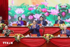 The Presidium of the first Congress of the Government Party Organisation for the 2025-2030 tenure. (Photo: VNA)