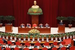 Party General Secretary To Lam speaks at the opening ceremony of the 11th plenum of the 13th Party Central Committee in Hanoi on April 10. (Photo: VNA)