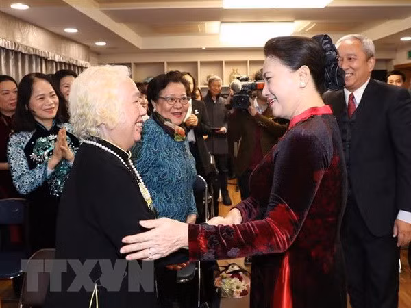 NA Chairwoman meets with Vietnamese community in RoK ảnh 1