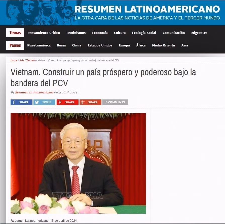Argentine newspaper publishes Party leader’s article ảnh 1