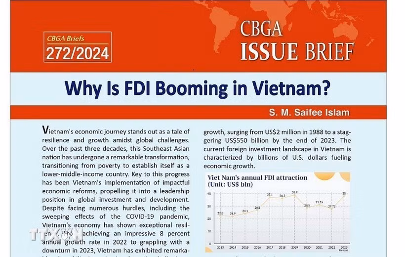 Bangladesh centre’s report highlights Vietnam's success in FDI attraction ảnh 1