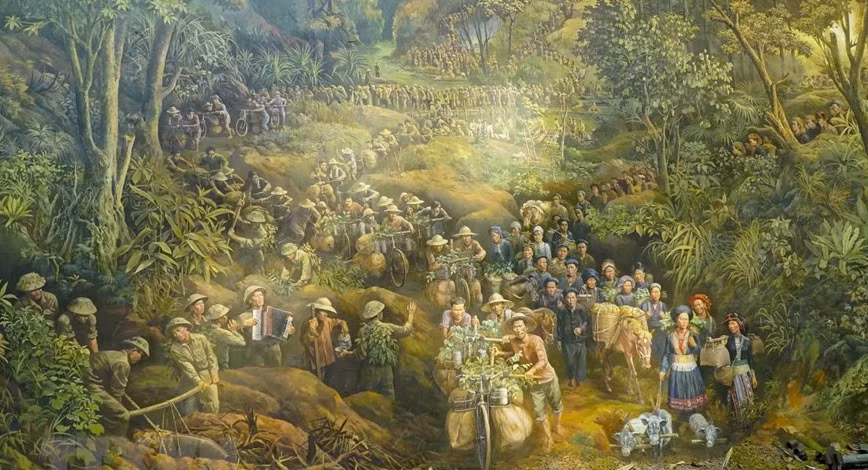 Gigantic painting reenacts historic Dien Bien Phu Victory ảnh 1