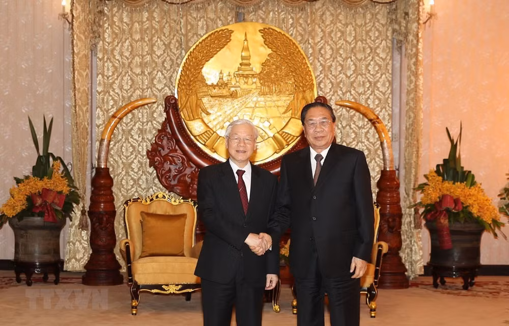 Party General Secretary, President meets former leader of Laos ảnh 1