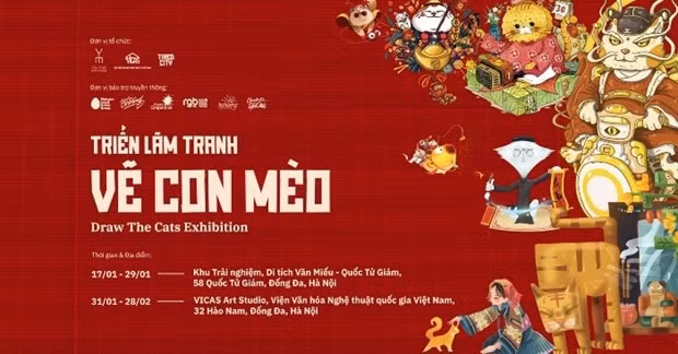 Art exhibition celebrates the Year of the Cat opens in Hanoi ảnh 1