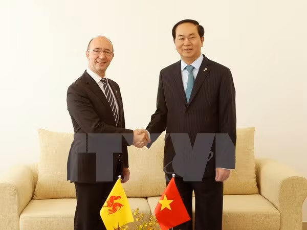 President holds sidelines meetings at Francophone Summit ảnh 1