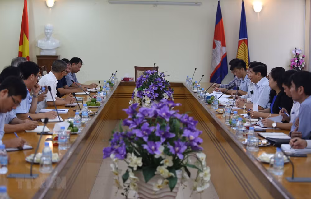 Government officials pay working visit to Cambodia ảnh 1