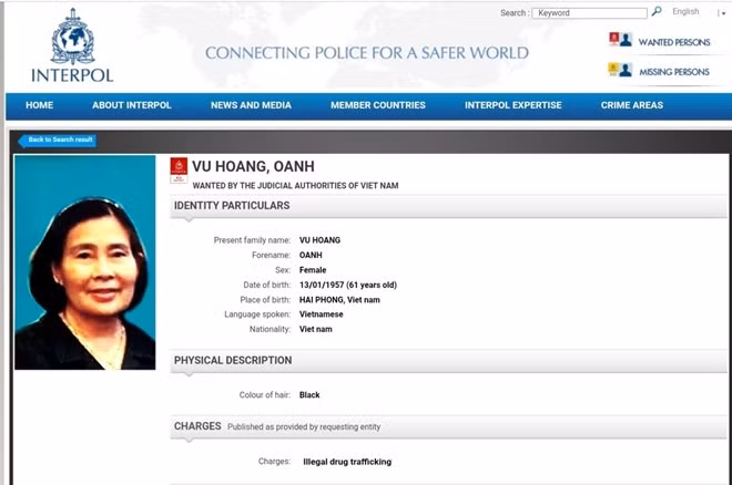 International warrant issued for female drug trafficker ảnh 1