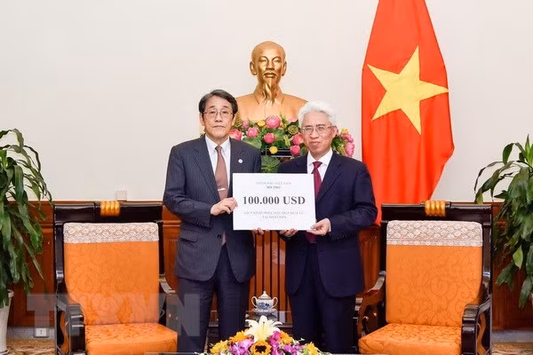 Vietnam presents donation to aid Japan’s flood relief ảnh 1
