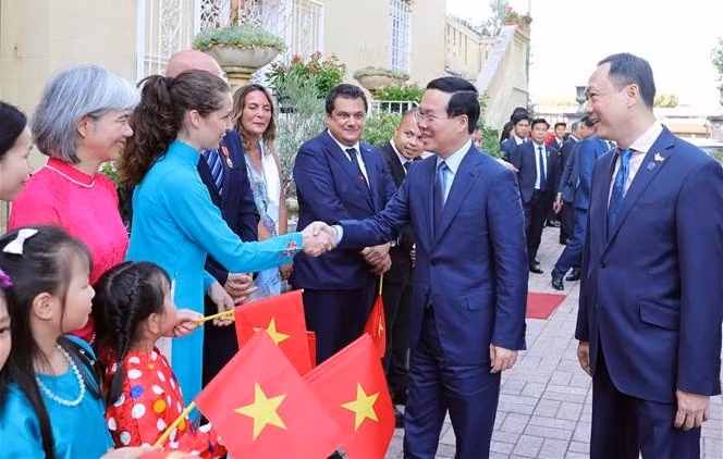 President meets Vietnamese community, foreign friends in Italy ảnh 1