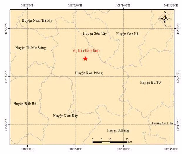 Four consecutive quakes hit Kon Tum district ảnh 1