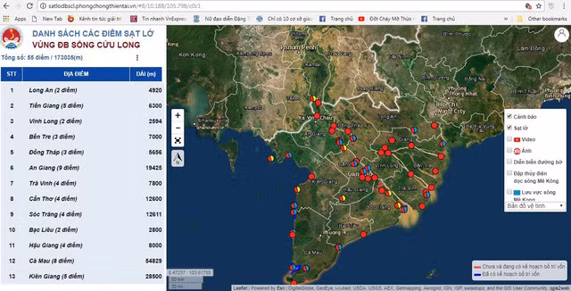 Landslides-erosions in Mekong Delta put on map ảnh 1