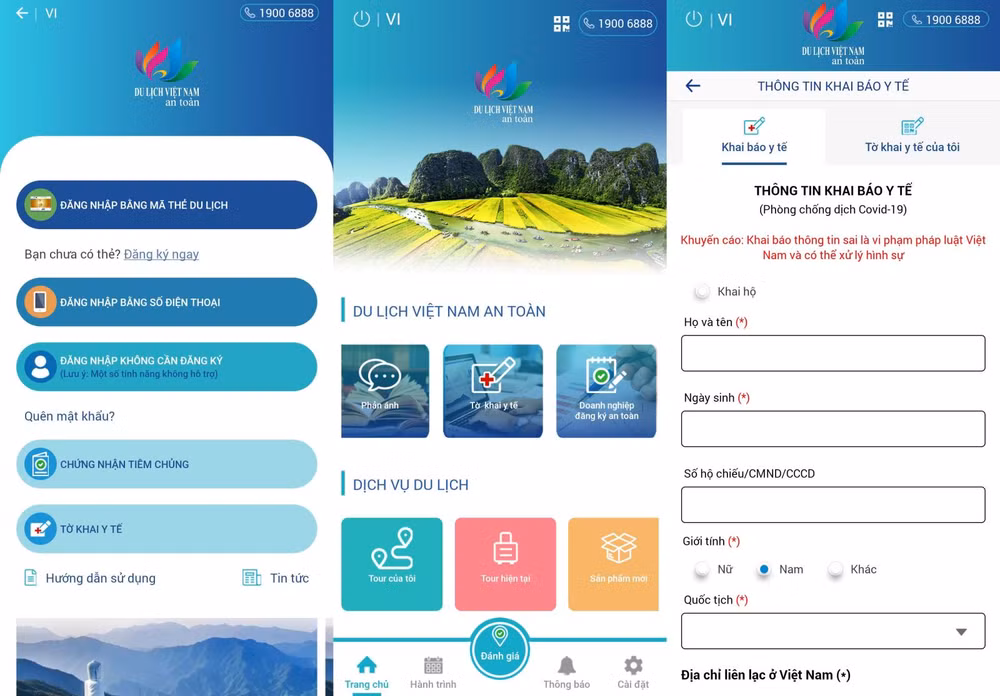 Health declaration service integrated into safe tourism app ảnh 1