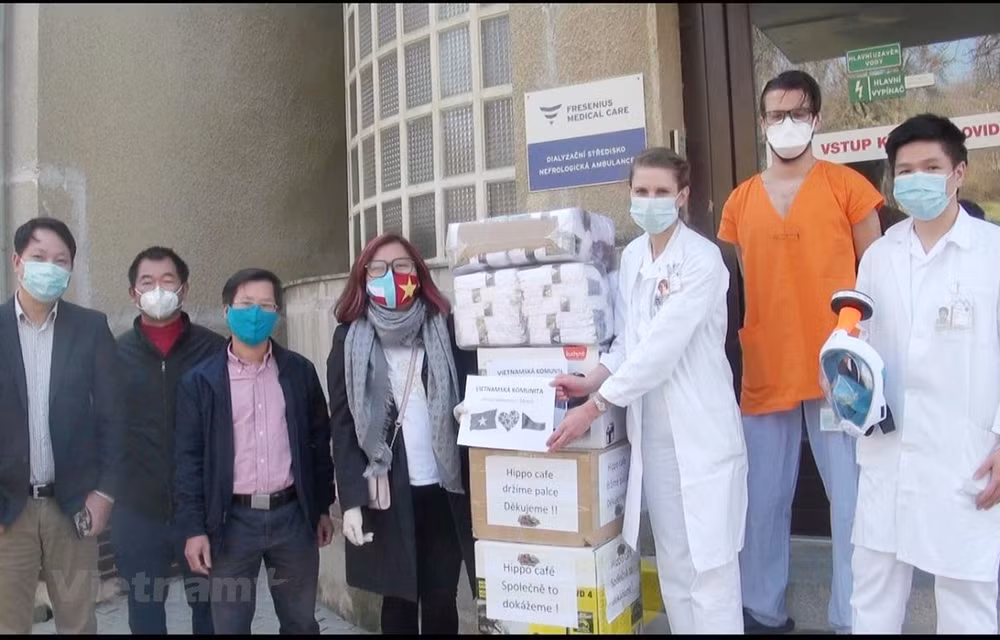 Vietnamese donate thousands of protective medical items to Czech hospitals ảnh 1