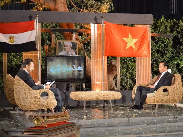 President Ho highlighted in live broadcast on Egyptian channel ảnh 1