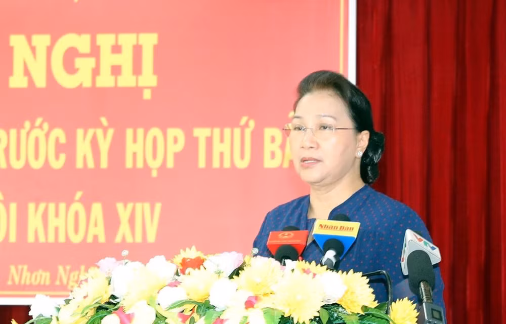 NA Chairwoman meets voters in Can Tho ảnh 1