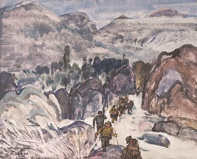 Paintings recall memory of historic Truong Son Trail ảnh 1