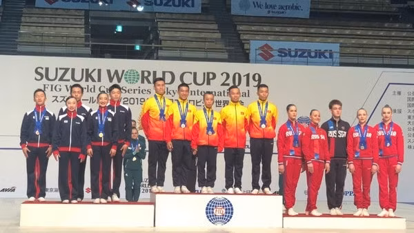 Vietnam wins three gold medals at international aerobics championship ảnh 1