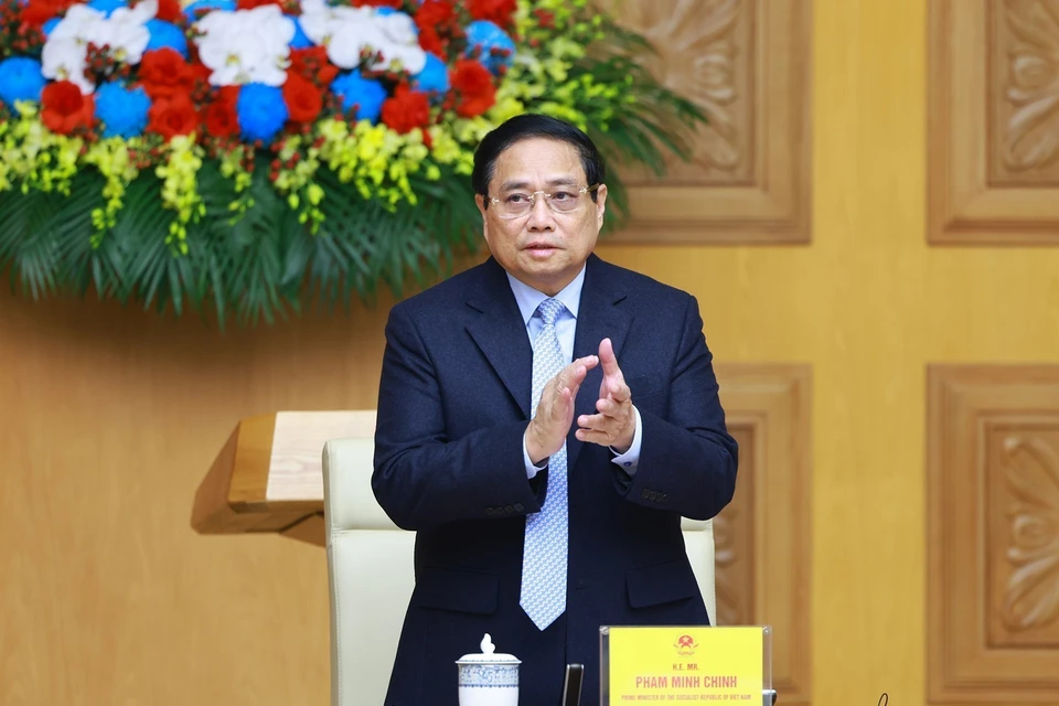 Prime Minister Pham Minh Chinh chairs a dialogue with US buúinesses. (Photo: VNA)