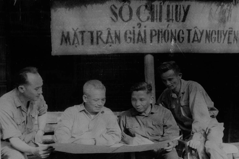 At the start of the 1975 Spring General Offensive and Uprising, the Politburo, Central Military Commission, and High Command select the Central Highlands the primary direction of attack, with Buon Ma Thuot as the key opening battle. In the photo: The Headquarters of the Central Highlands Front, March 1975. (Photo: VNA)