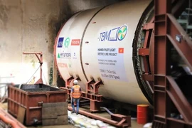 The Nhon-Hanoi Railway Station urban railway line project has drilled 647m of tunnel. (Photo: VNA) 