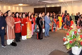 Participants at the homeland spring programme held in Brussels, on January 19 by the Vietnamese Embassy in Belgium, which is also in charge of Luxembourg. (Photo: VNA)