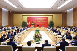 The first meeting of the Government’s Party Committee in the 2020-2025 tenure in Hanoi on February 5. (Photo: VNA)