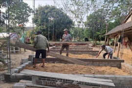 Under the housing improvement programme, a house is being built in Cam Tuyen commune, Cam Lo district in Quang Tri province (Photo: VNA)