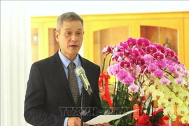 Vietnamese Ambassador to Cambodia Nguyen Minh Vu speaks at the ceremony (Photo: VNA)