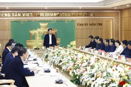 State President Luong Cuong speaks at the February 25 conference in Hung Yen province. (Photo: VNA)