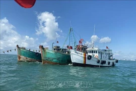 Fishing boats violating regulations in seafood exploitation are apprehended by the fisheries surveillance force at sea. (File photo: VNA)