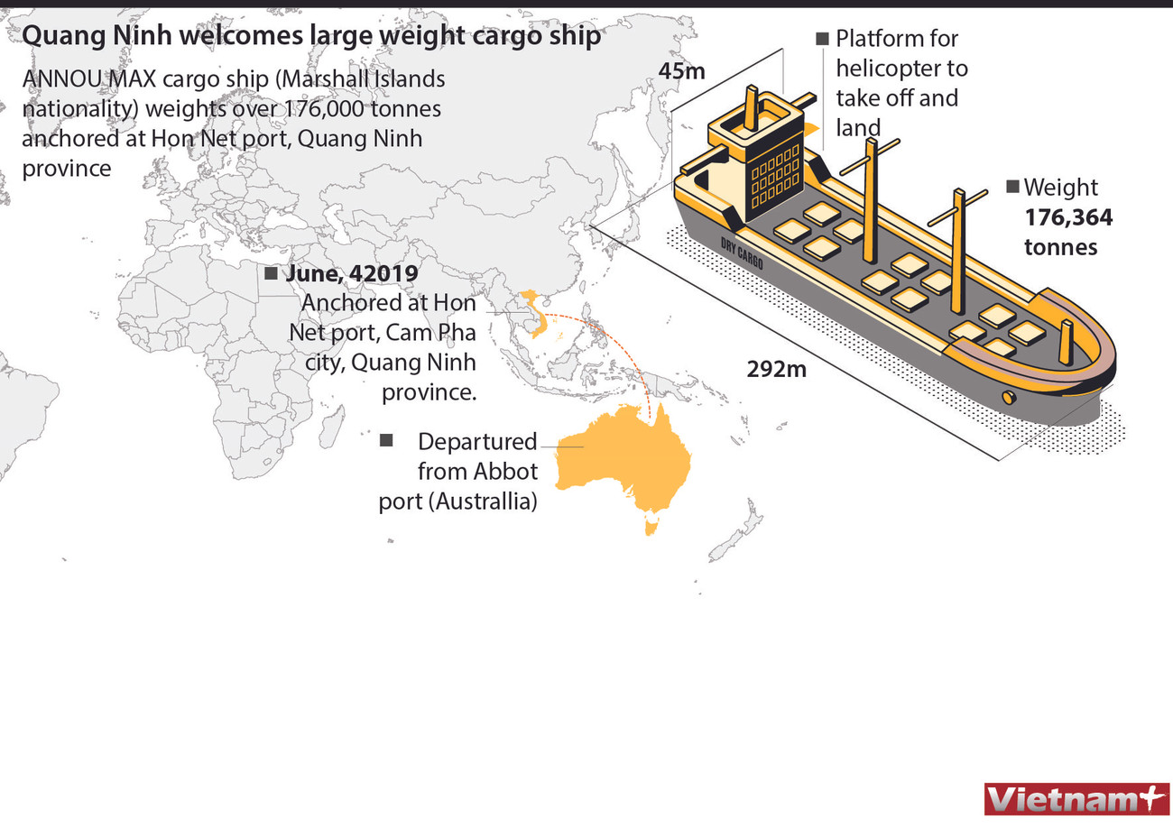 Quang Ninh welcomes large weight cargo ship ảnh 1