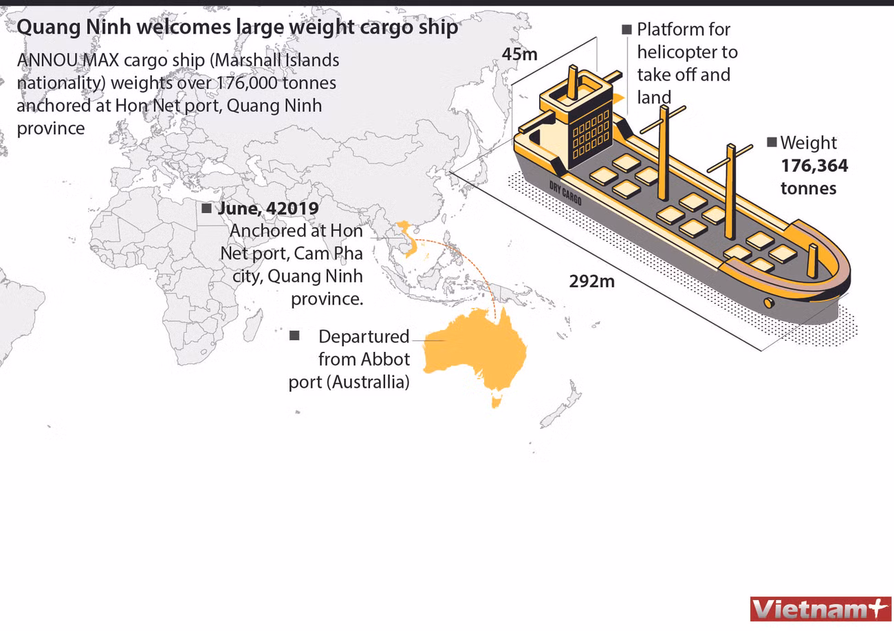 Quang Ninh welcomes large weight cargo ship ảnh 1