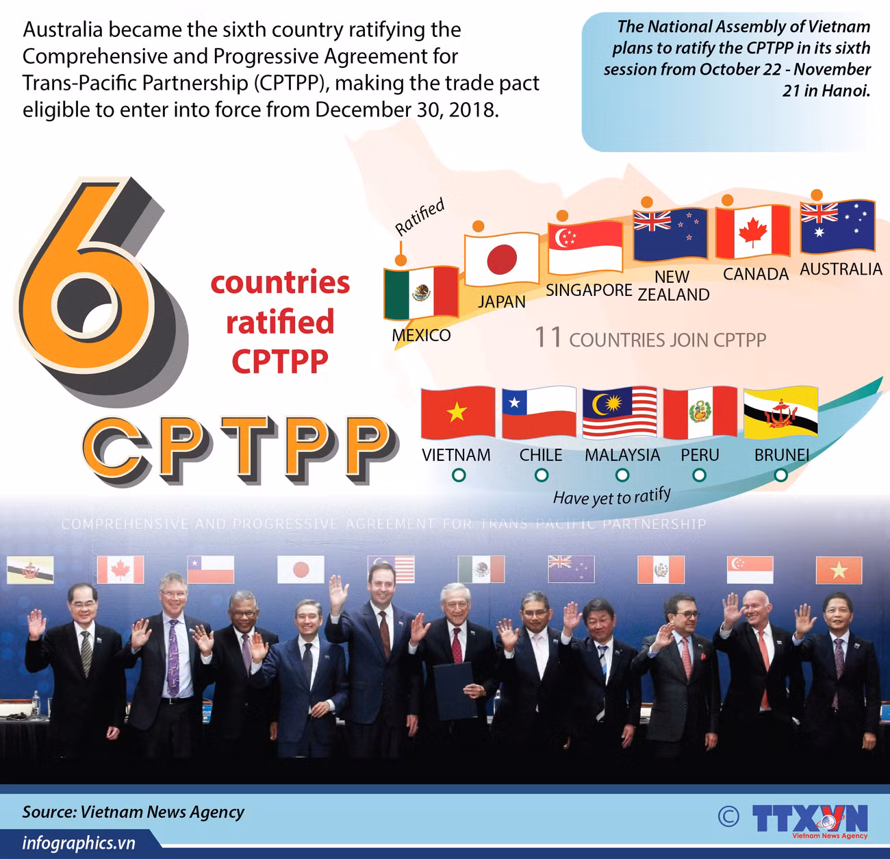 CPTPP to come into force in late 2018 ảnh 1