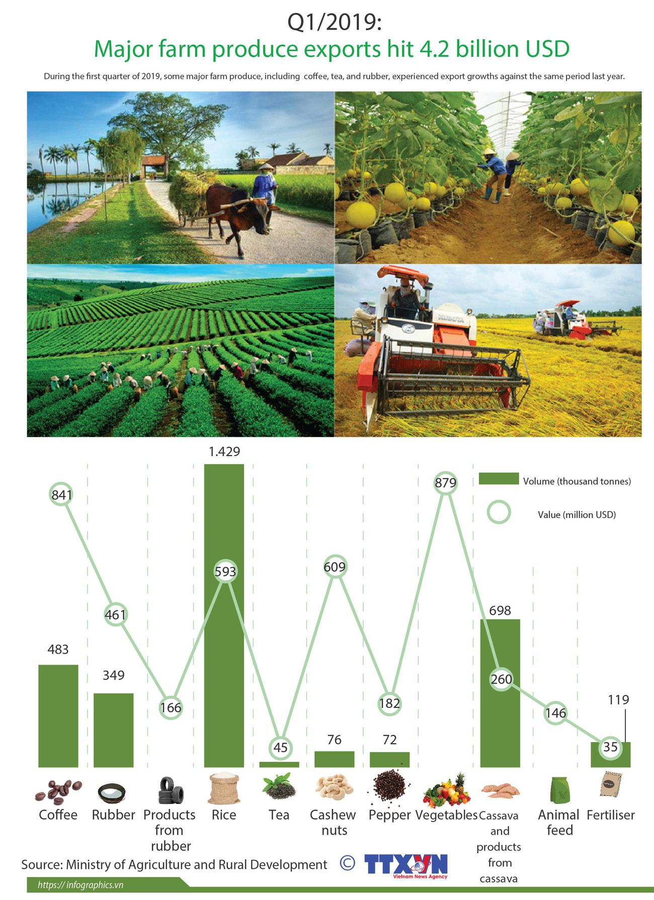 Major farm produce exports hit 4.2 billion USD ảnh 1