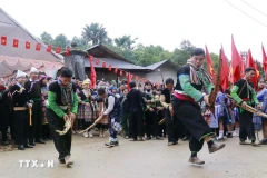 Forest worship ceremony of Mong people in Na Hau