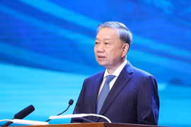 Party General Secretary To Lam speaks at the P4G Summit in Hanoi on April 16. (Photo: VNA)