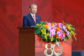 Party General Secretary To Lam speaks at the ceremony marking the 80th anniversary of the Vietnam People's Public Security Forces (August 19, 1945 – 2025) and the 20th anniversary of the All-People Security Safeguard Festival (August 19, 2005), in Hanoi on August 17. (Photo: VNA)
