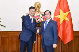 Deputy Prime Minister and Minister of Foreign Affairs Bui Thanh Son (R) and Chen Gang, Secretary of the Communist Party of China (CPC) Committee of the Guangxi Zhuang Autonomous Region. (Photo: VNA)