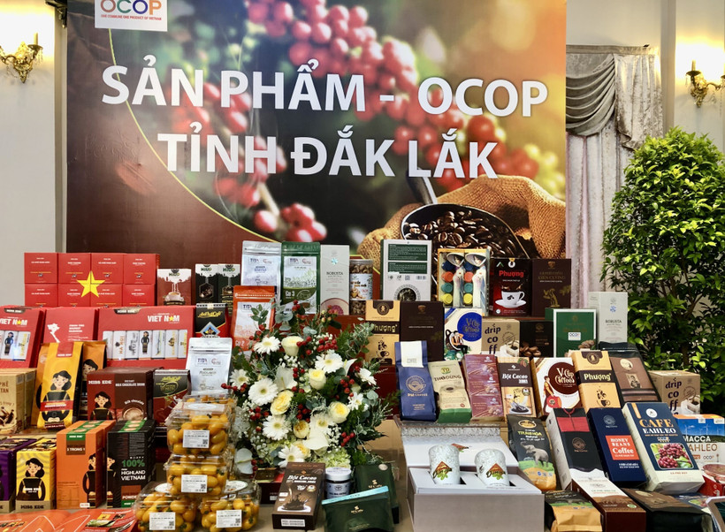 A variety of OCOP coffee products of Dak Lak province on display. (Photo: VNA)