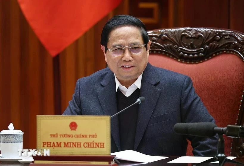 Prime Minister Pham Minh Chinh chairs the 11th meeting of the Steering Committee for streamlining the Government's apparatus. (Photo: VNA)