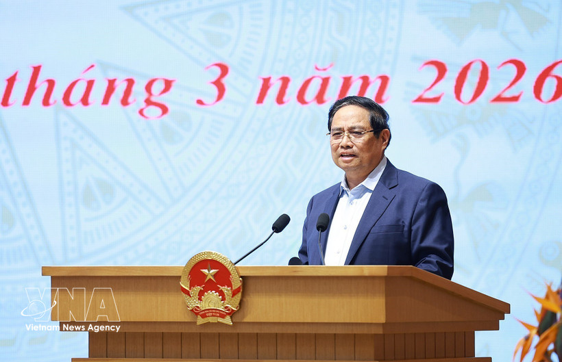 Prime Minister Pham Minh Chinh speaks at the meeting of the Government’s Steering Committee for science and technology, innovation, digital transformation, and Project 06 (Photo: VNA) 