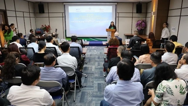 Cao Thi Phi Van, Deputy Director of the HCM City Investment and Trade Promotion Centre, speaks at the “New US Policies: Impacts on Trade and Investment” meeting on January 8 in HCM City. (Photo courtesy of ITPC)