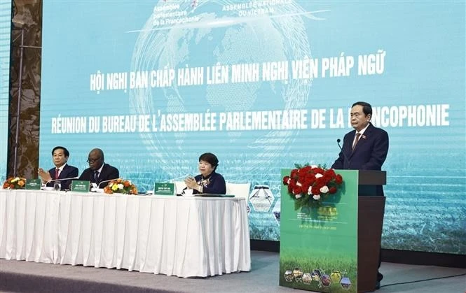 National Assembly (NA) Chairman Tran Thanh Man speaks at the Parliamentary Assembly of the Francophonie (APF) Executive Committee’s meeting in Can Tho on January 22. (Photo: VNA)