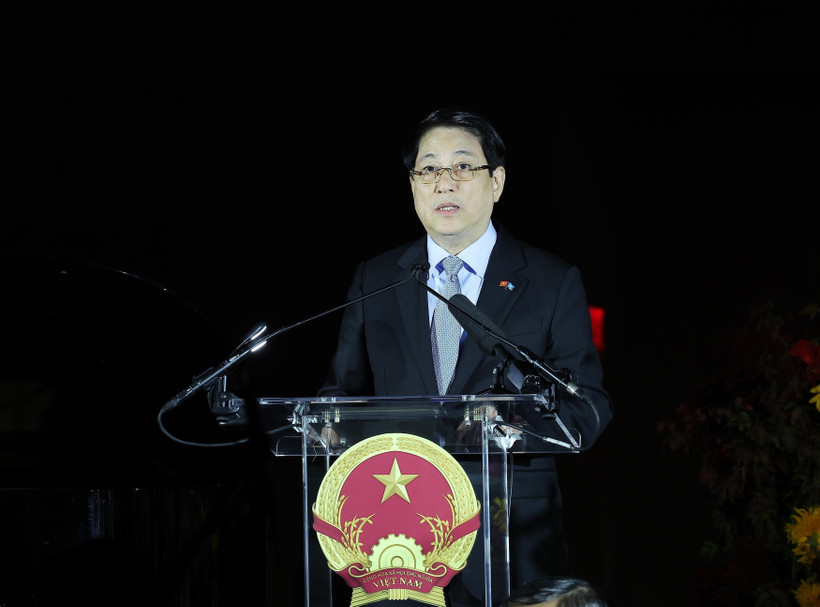 State President Luong Cuong speaks at the ceremony marking the 80th anniversary of Vietnam’s National Day in New York on September 22 (local time) (Photo: VNA)